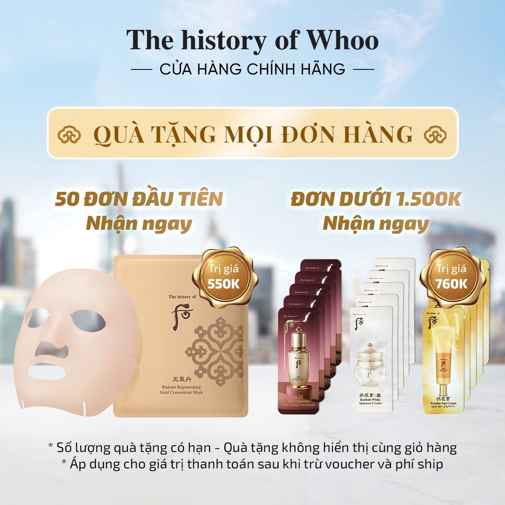 [Mã VISAPREMIUM giảm 150K]Kem CC trang điểm cao cấp The history of Whoo Gongjinhyang Mi Skin CC SPF30, PA++ 40ml