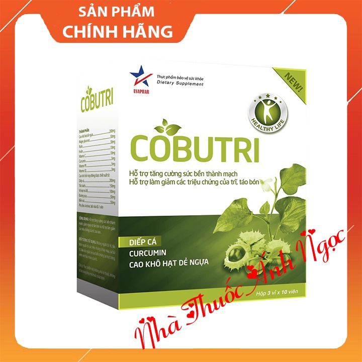 Viên uống COBUTRI - tăng cường sức bền thành mạch, hỗ trợ làm giảm các triệu chứng của trĩ, táo bón