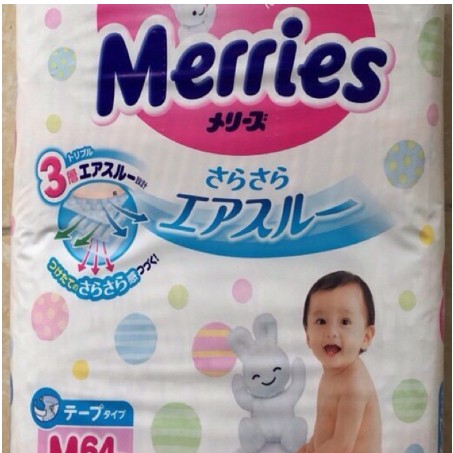 Bỉm Merries Nội Địa Nhật Tiêu Chuẩn Dán/Quần Date mới NB 96/S88/M68/L58/M64/L50/XL44