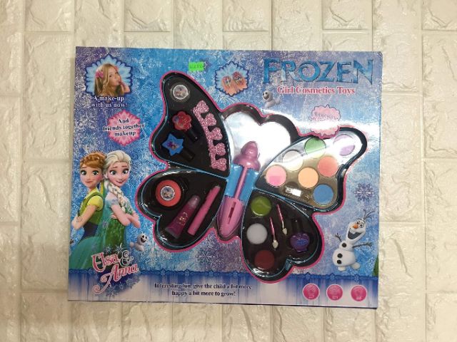 Bộ đồ chơi trang điểm phấn thật sơn móng tay Frozen cho bé
