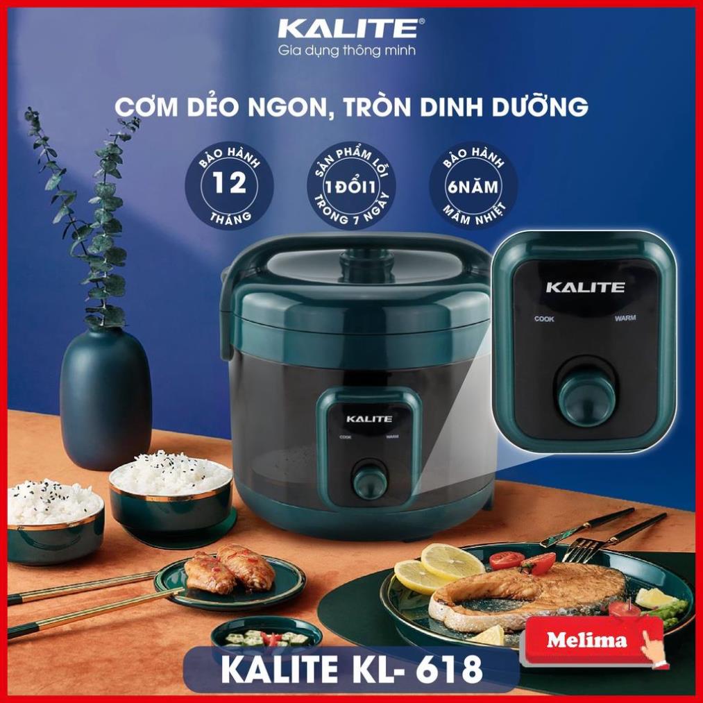 Nồi cơm điện Kalite KL 619, KL618  [Quai xách và Quai liền], Công suất 700W, Dung tích 1.8L, Bảo hành 12 tháng, Siêu bền