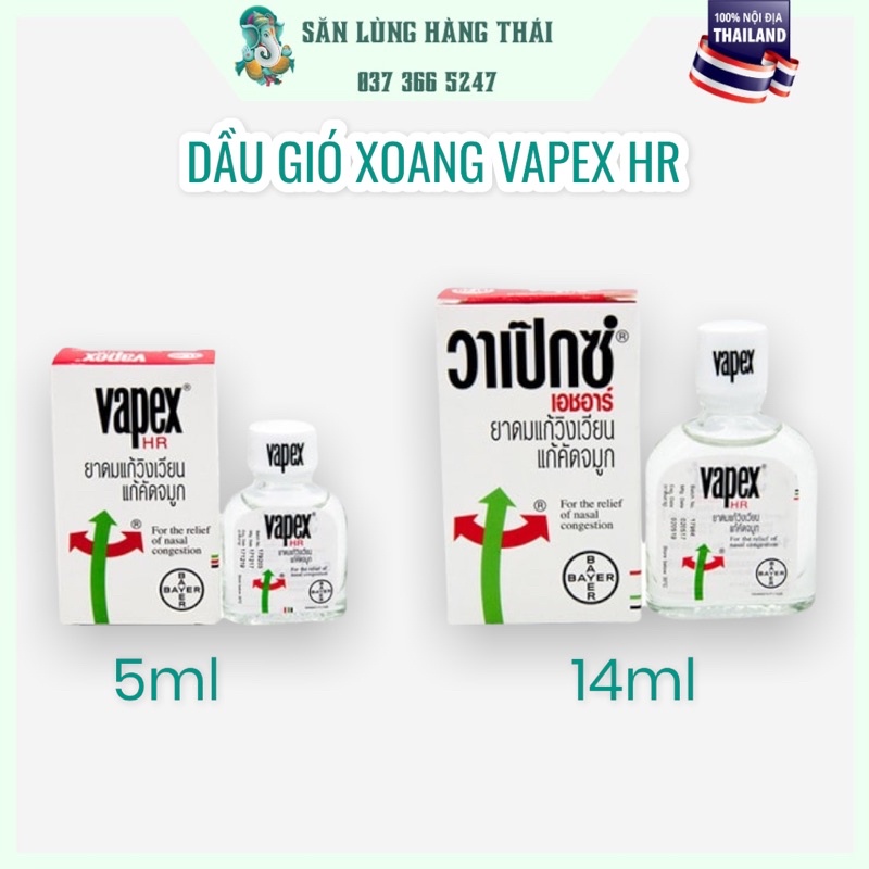Dầu Thông Mũi, Giảm Nghẹt Mũi, Xoang Hành Vapex Hr Bayer Thái Lan