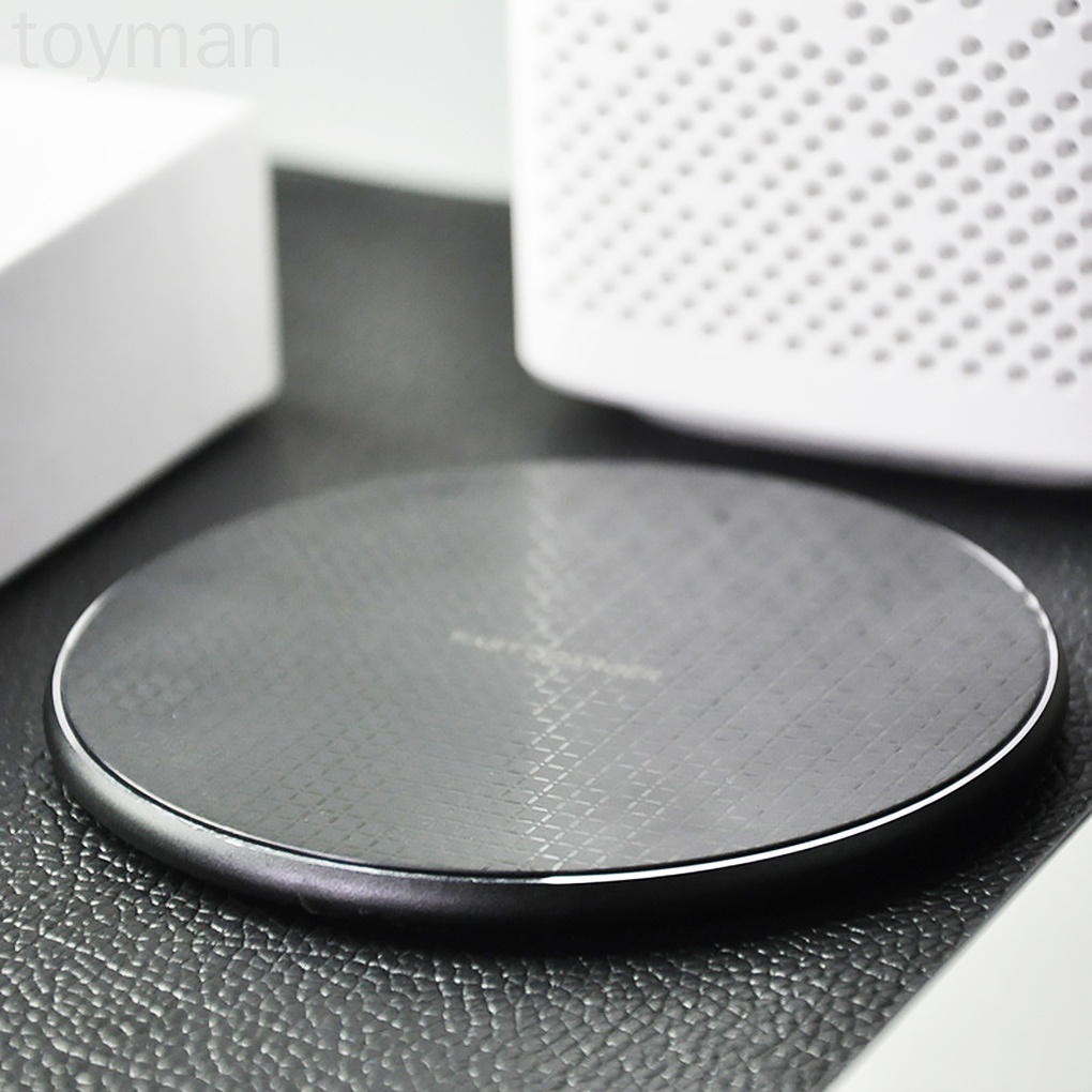 Đế sạc không dây hình tròn có đèn led báo hiệu 10W cho điện thoại
