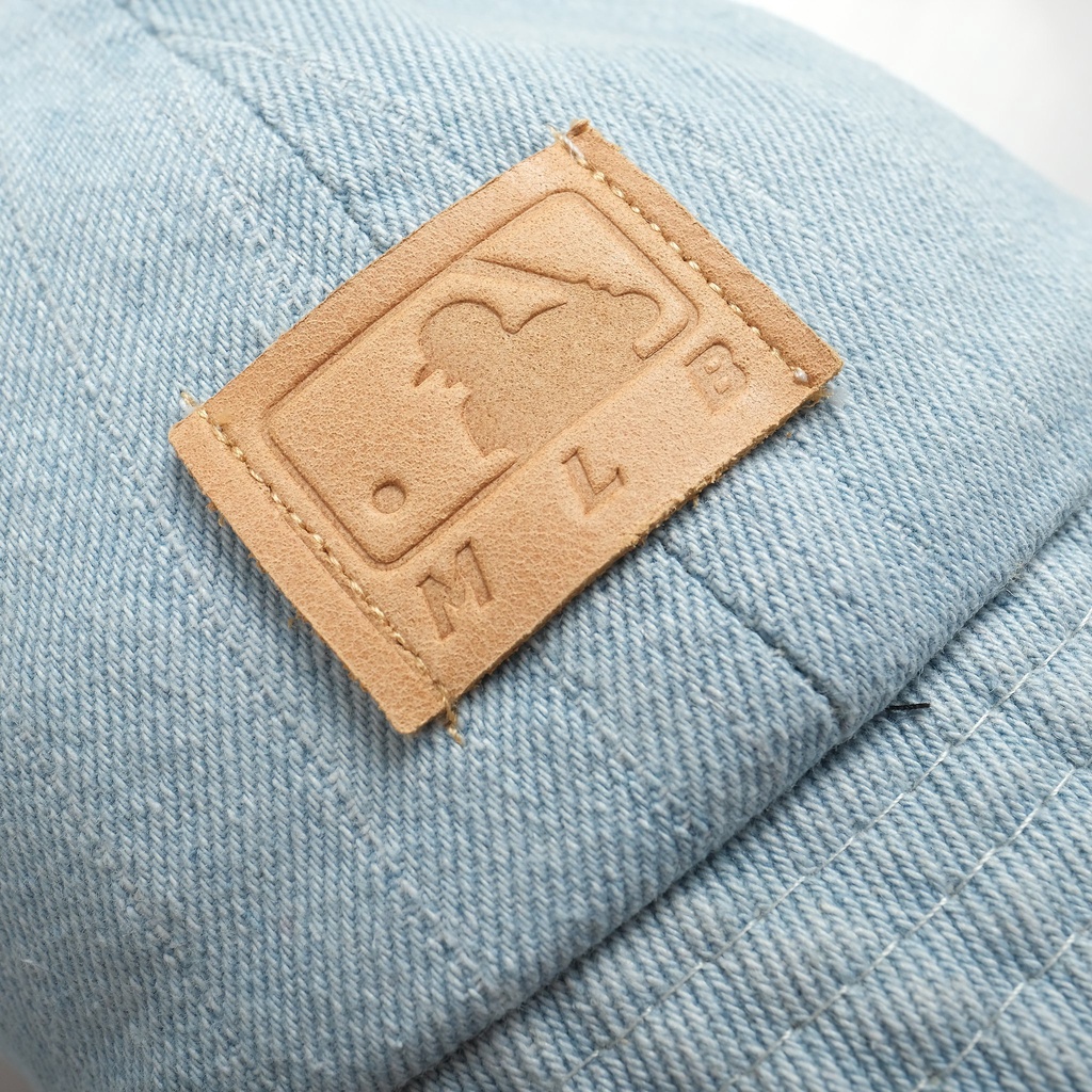 Nón lưỡi trai,bucket  MLB Denim thêu hoạ tiết NY chất liệu jean form đuôi cài, khoá kim loại, freesize