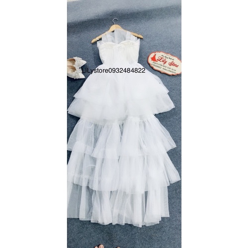 MS1210V ĐẦM XOÈ TẦNG ĐUÔI TÔM KẾT CƯỜM full size S/M/L/XL ( ẢNH VÀ VIDEO DO CHỦ SHOP CHỤP 1000%)