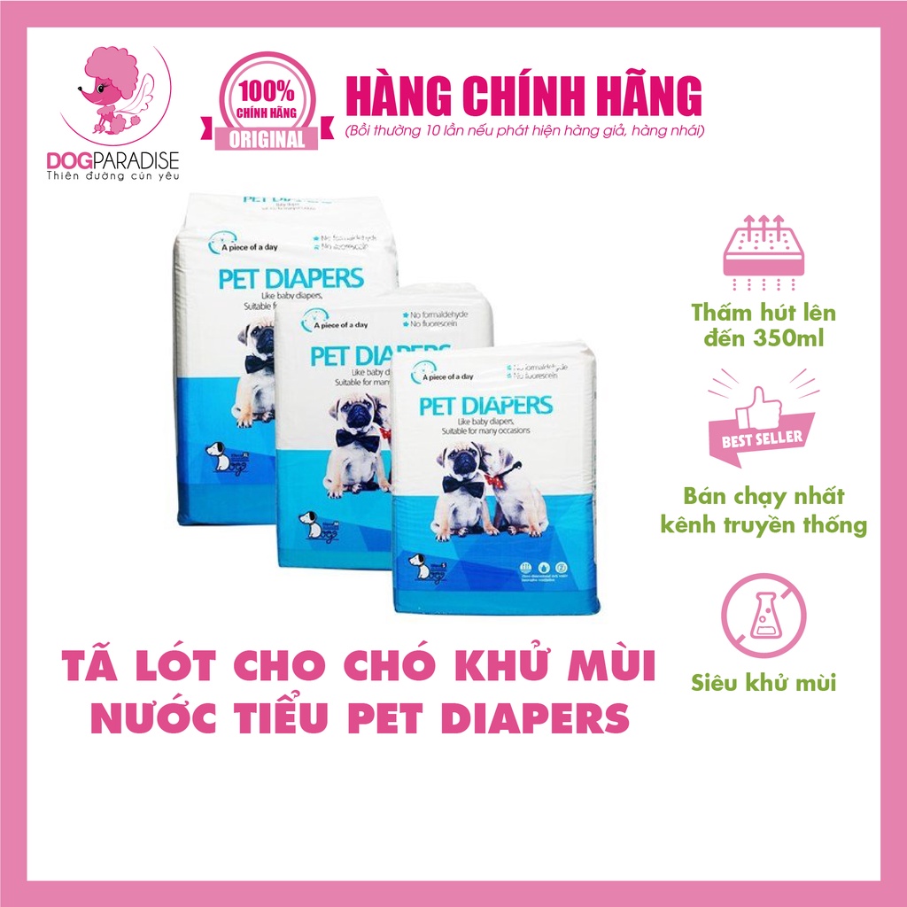 Tã lót cho chó khử mùi nước tiểu Pet Diapers - tã dày chính hãng - Dog Paradise