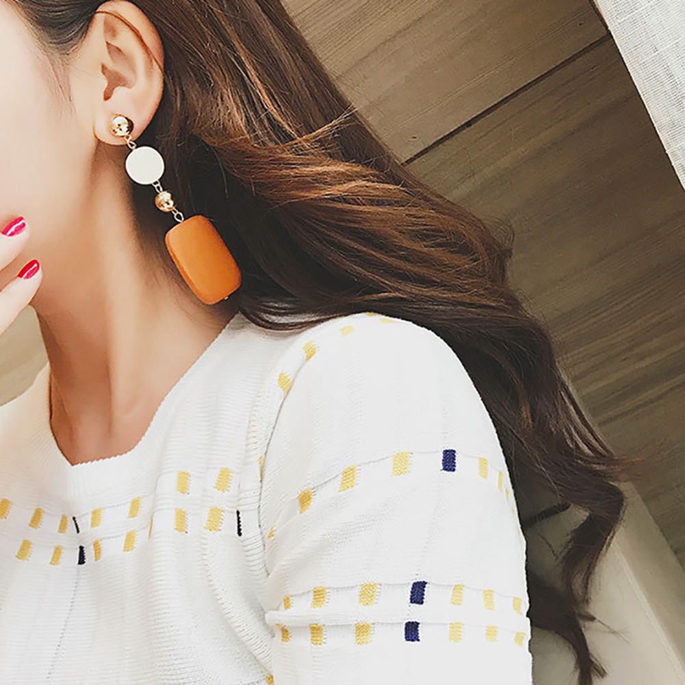 Đôi Khuyên Tai HìNh TròN / Vuông ĐộC ĐáO ThờI Trang Cho Nữ