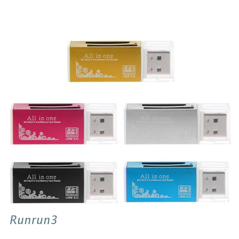 Đầu đọc thẻ nhớ SD/SDHC MMC TF MS M2 bằng nhôm nhiều cổng USB 2.0