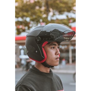 Nón bảo hiểm 3/4 ego e3 đen nhám