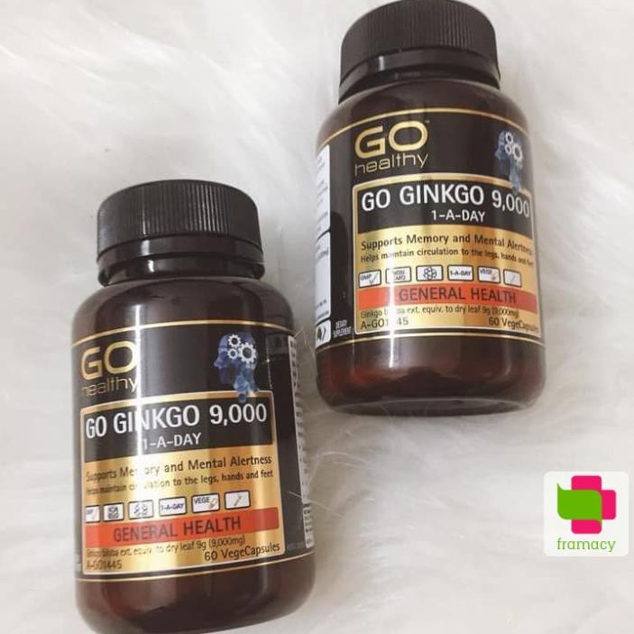 Viên uống bổ não GO Healthy Go Ginkgo 9000 1-A-Day, New Zealand (60v) cho người lớn trên 18 tuổi | BigBuy360 - bigbuy360.vn