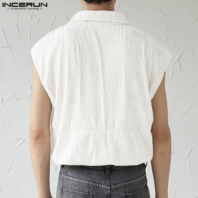 Áo ba lỗ Incerun màu trơn phong cách mùa hè cho nam