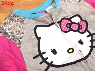 Áo khoác nỉ mỏng Hello kitty bé gái ( 4 - 10T)