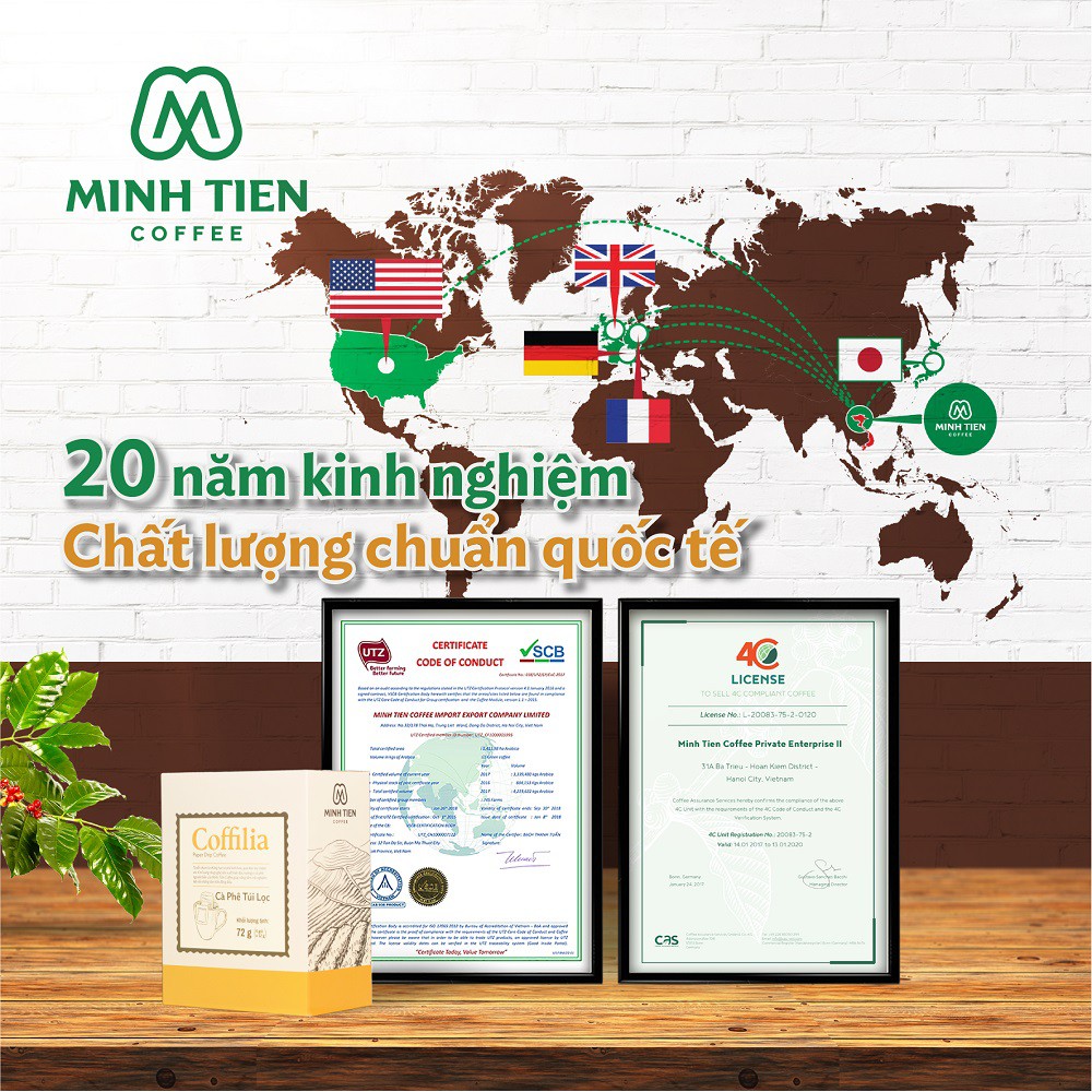 [MUA 2 TẶNG 1]Cà phê túi lọc nguyên chất phin giấy Coffilia 72g (6 gói x 12g) | BigBuy360 - bigbuy360.vn