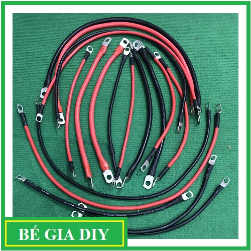 Dây cáp nối đầu cos ắc quy AWG 6 8 10 Dùng cho Ôtô, Xe máy, Năng lượng mặt trời.
