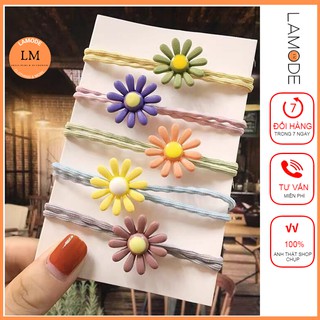 Chun buộc tóc LAMODE dây buộc tóc hoa cúc sắc mầu dễ thương