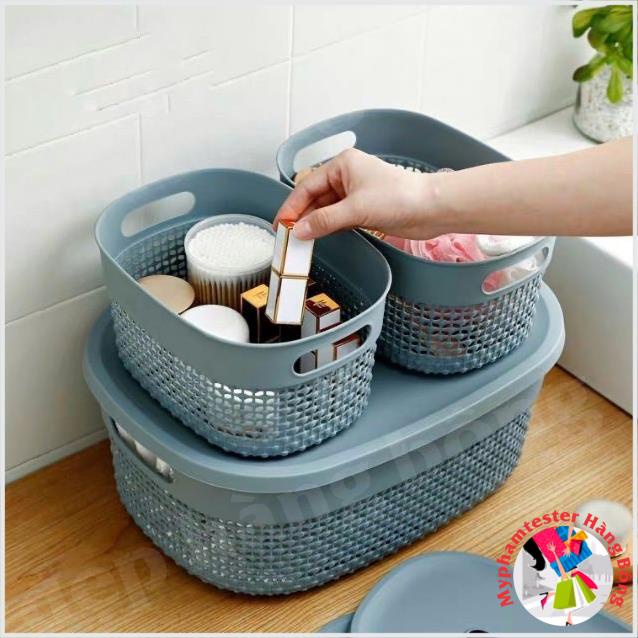 Rổ đựng đồ có nắp phong cách Hàn quốc cao cấp