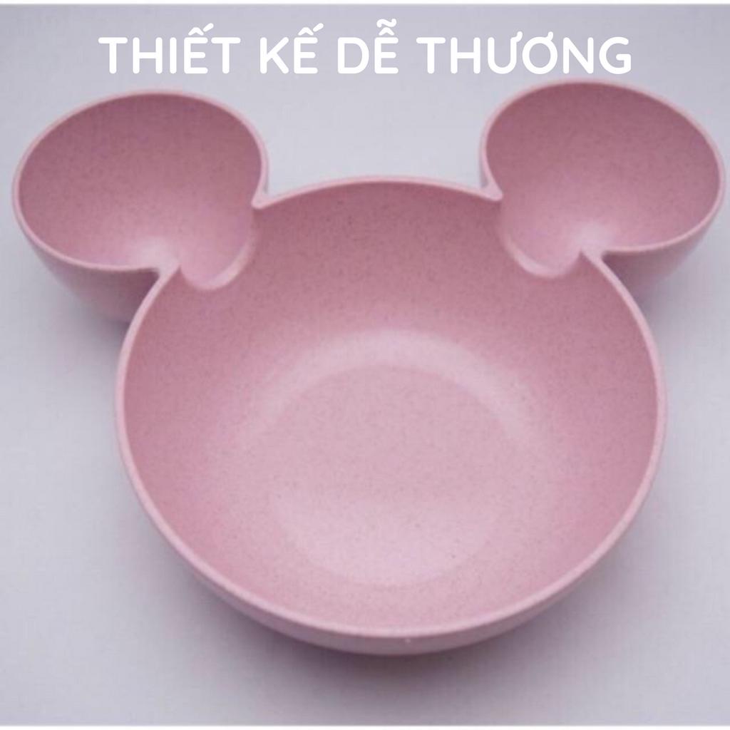 Bát Ăn Dặm Lúa Mạch Ấm Baby Hình Mickey An Toàn Tiện Lợi Cho Bé Ấm Gift Decor