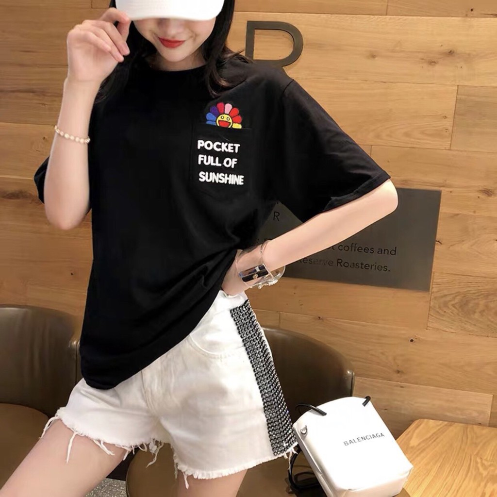 Áo thun hoa Kaiki hướng dương unisex form rộng tay lỡ oversize | Lee Hoàng Group | BigBuy360 - bigbuy360.vn