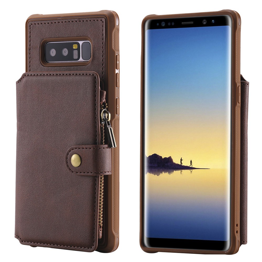 Ốp lưng ví da có khóa kép zipper an toàn chống sốc dành cho Samsung Galaxy Note 8 Note 9 | BigBuy360 - bigbuy360.vn