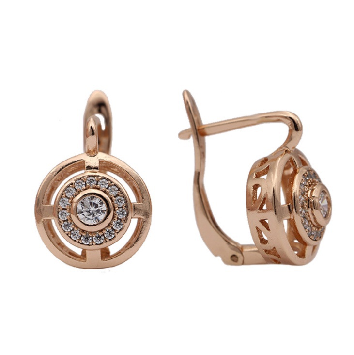 Arrivals Hollow Earring Women Fashion Texture Cute Fine Jewelry Rose Gold Lovely Carved Natural Zircon Earrings