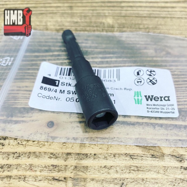 🇩🇪Wera - Germany🇩🇪 Mũi vặn ốc tôn 8mm có nam châm Wera 869/4