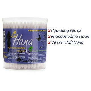 Tăm bông cao cấp hana lõi nhựa túi 100 que,hộp 200 que
