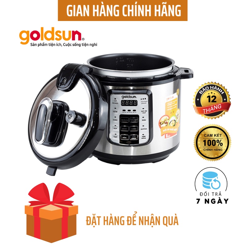 Nồi áp suất điện đa năng Goldsun CD4701-Lòng nồi chống dính cao cấp-Bảo hành 12 tháng,đổi trả trong 7 ngày