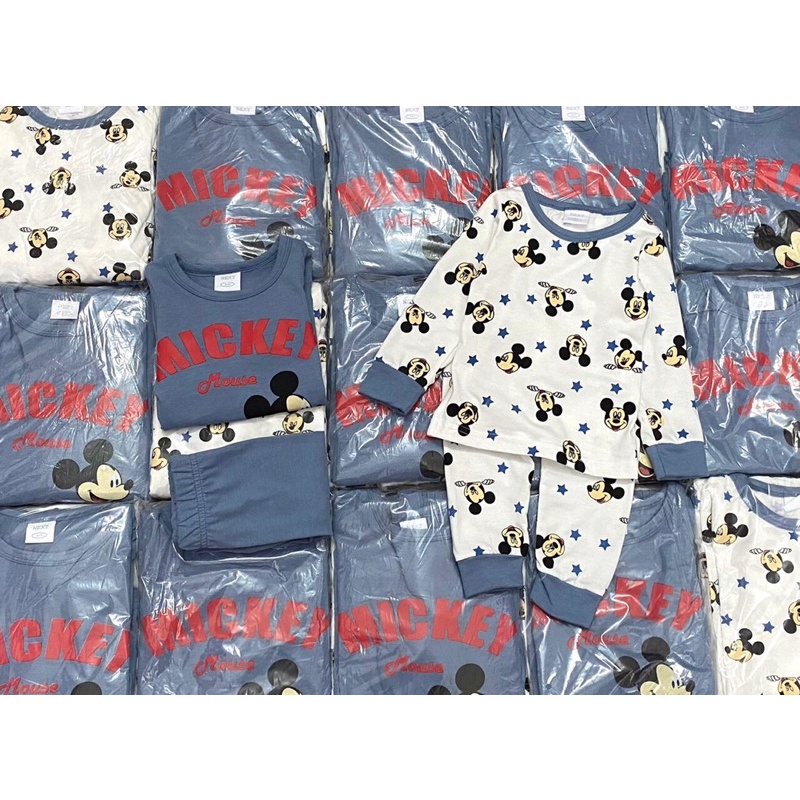 Set 2 Bộ Thu Đông Dài Tay Mickey Bé Trai