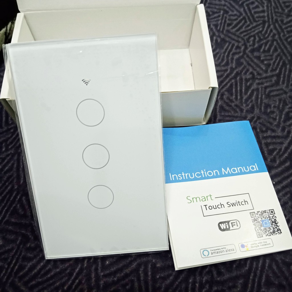 Công Tắc Cảm Ứng 3 Nút Cao Cấp điều khiển từ xa qua Wifi + RF 433Mhz dùng app Tuya