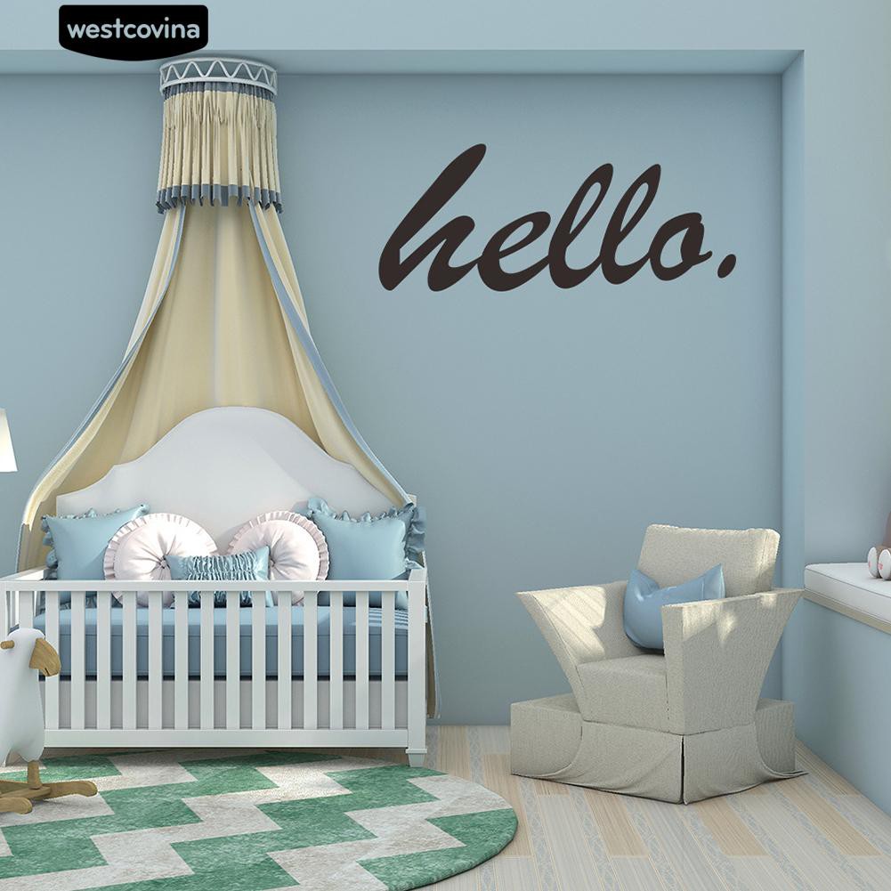 Sticker kiểu chữ Hello dán tường trang trí