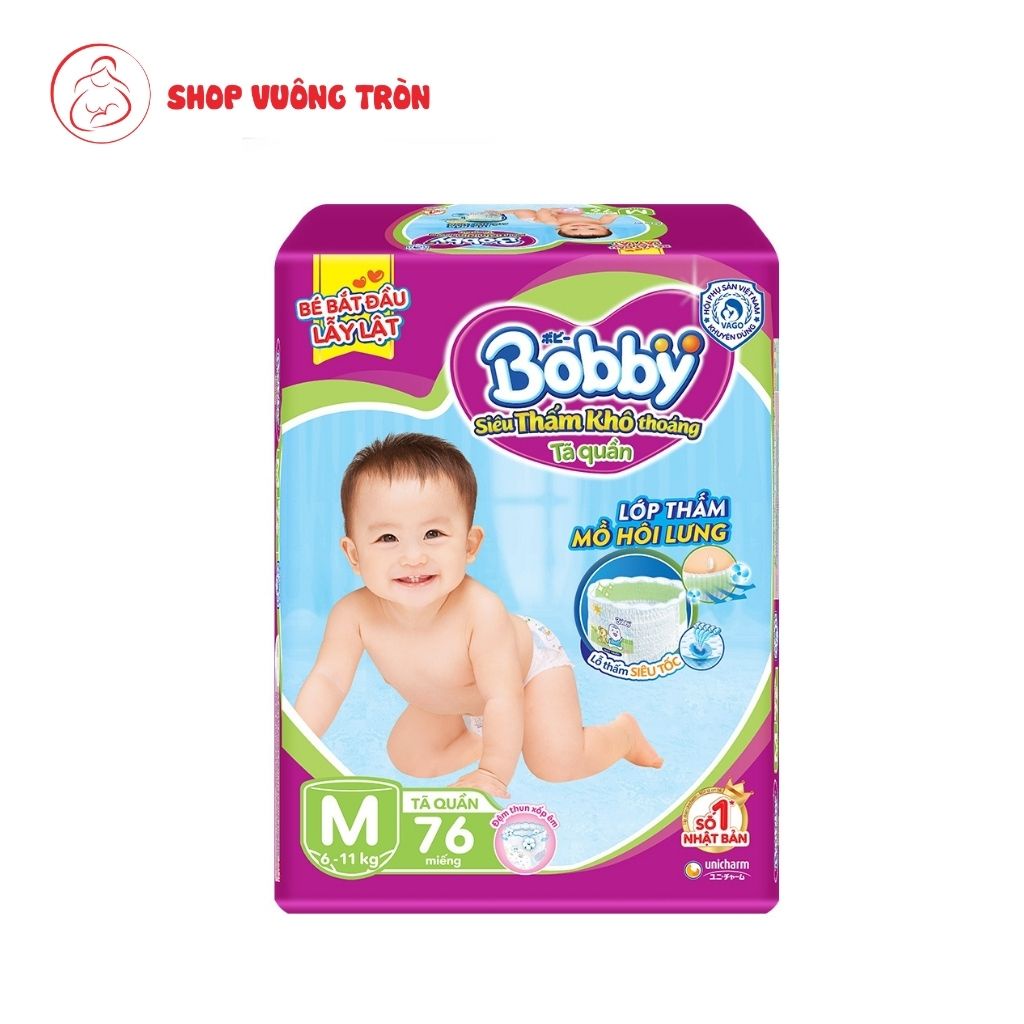 Tã/Bỉm Quần BOBBY Nhật Bản Siêu Thấm Chống Tràn, Giúp Bé Thoải Mái Vận Động Đủ Size M L XL