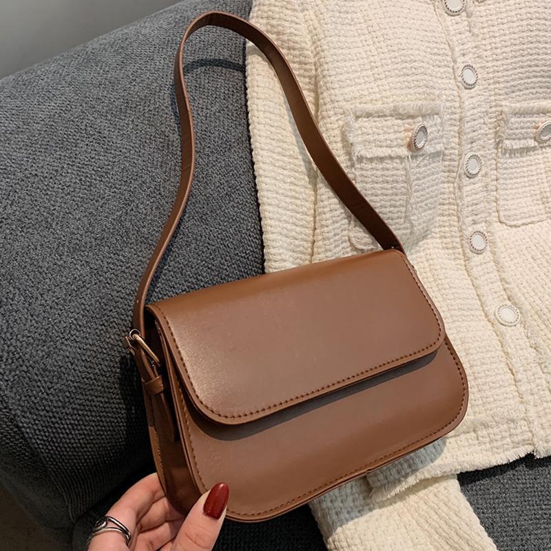 Túi xách đeo vai hình vuông nhỏ thiết kế mới phong cách retro Hong Kong 2021 cho nữ