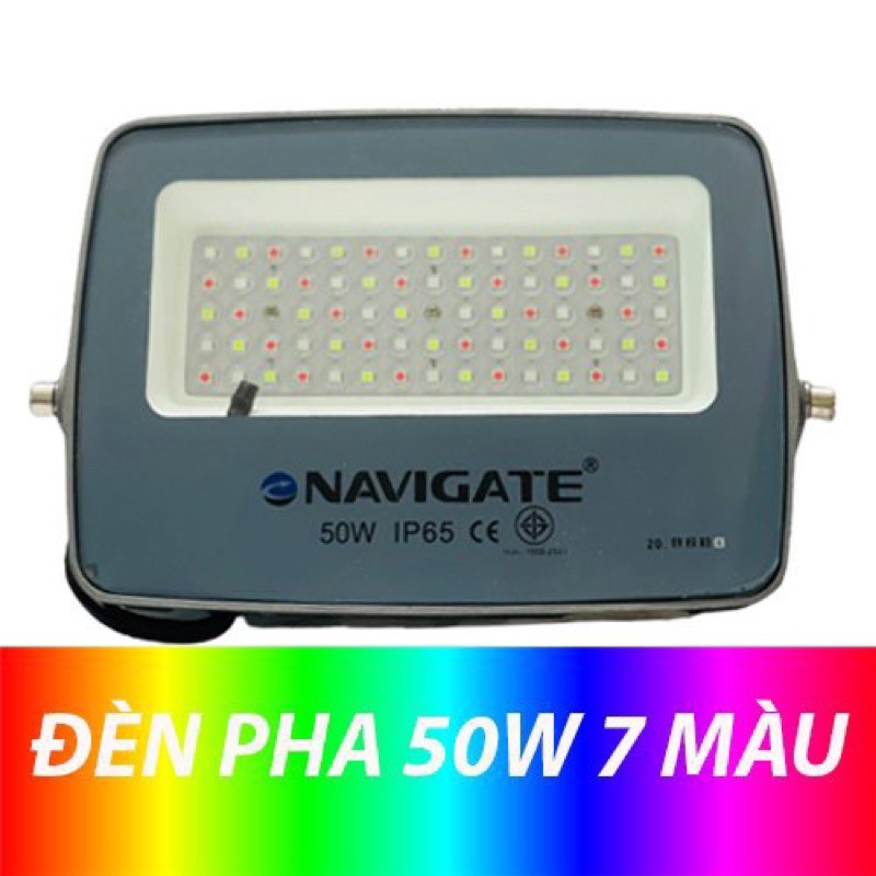 Đèn pha led 50W đổi 7 màu chuyên trang trí ngoài trời, sân khấu vỏ nhôm đúc cao cấp điều khiển bằng remote hiệu Navigate