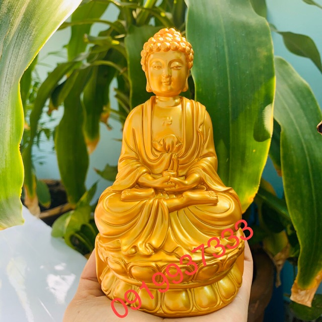 Tượng phật A Di Đà ngồi cao 14 cm