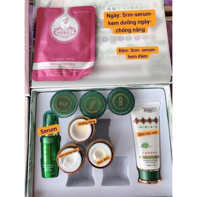 Hoàng Cung Xanh 5in1 Chính Hãng Danxuenilan Tặng 3 Kem Mini - Bộ Chăm Sóc Da Mụn