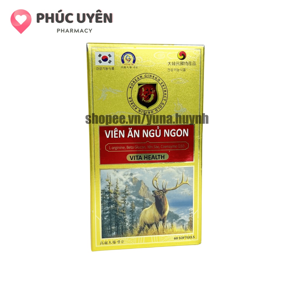Viên uống hỗ trợ ĂN NGỦ NGON VITA HEATLTH bổ sung các vitamin cần thiết hỗ trợ giấc ngủ, tăng sức đề kháng – Hộp 60v
