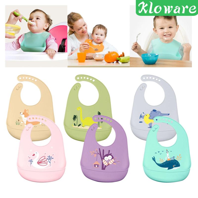 Yếm Ăn Bằng Silicone Mềm Chống Thấm Nước Có Thể Điều Chỉnh Cho Bé