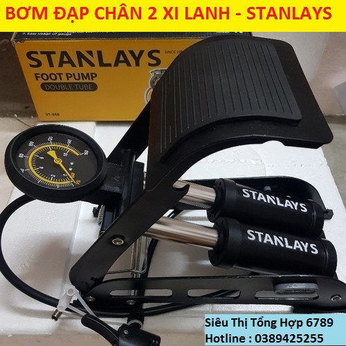 Bơm chân 2 Xilanh - bơm chân oto xe máy - bơm chân cao cấp stanlays