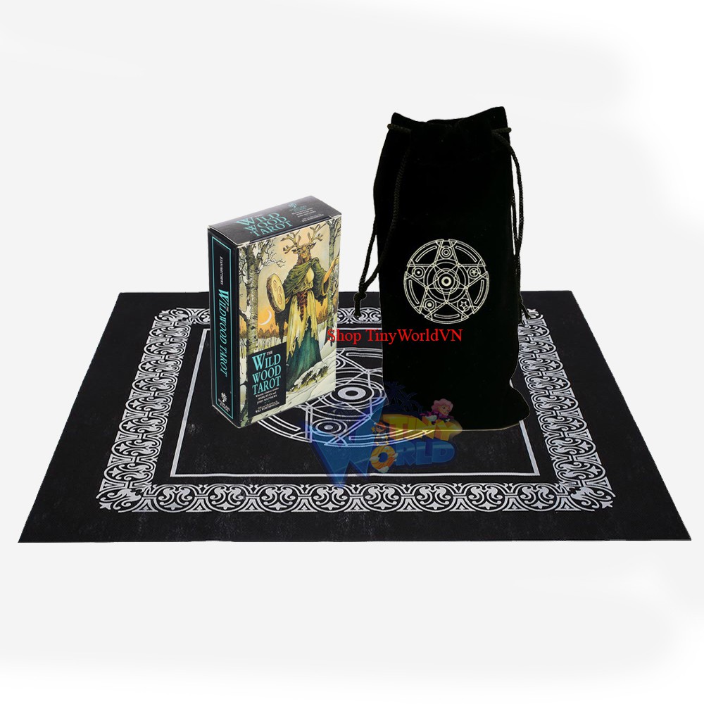 Combo Bài Tarot Wild Wood M9 và Túi Nhung Đựng Tarot và Khăn Trải Bàn Tarot