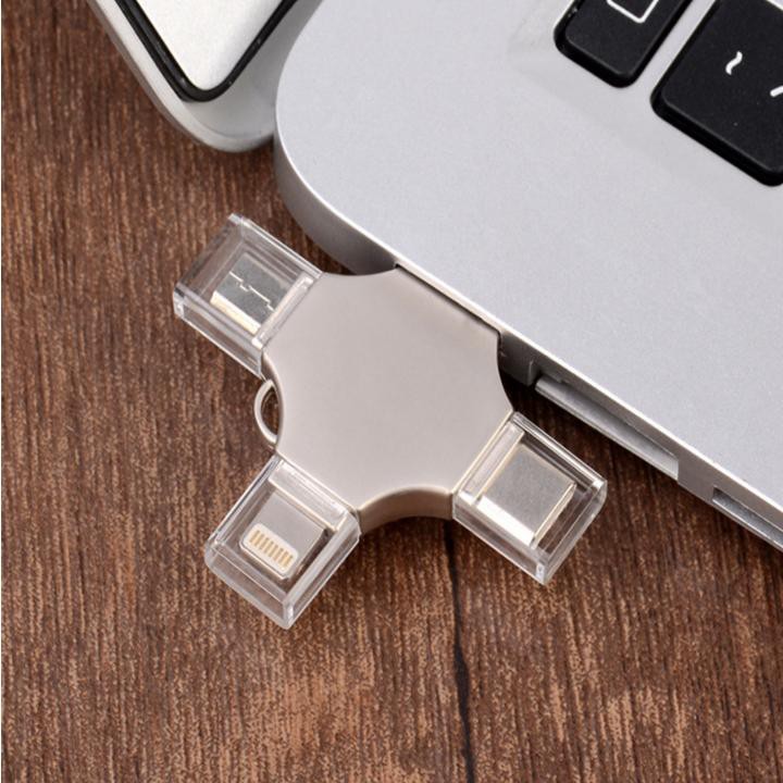 Flashdrive USB 32Gb 4in1 Conteetci (Micro USB, Type C, Lightning) - Home and Garden