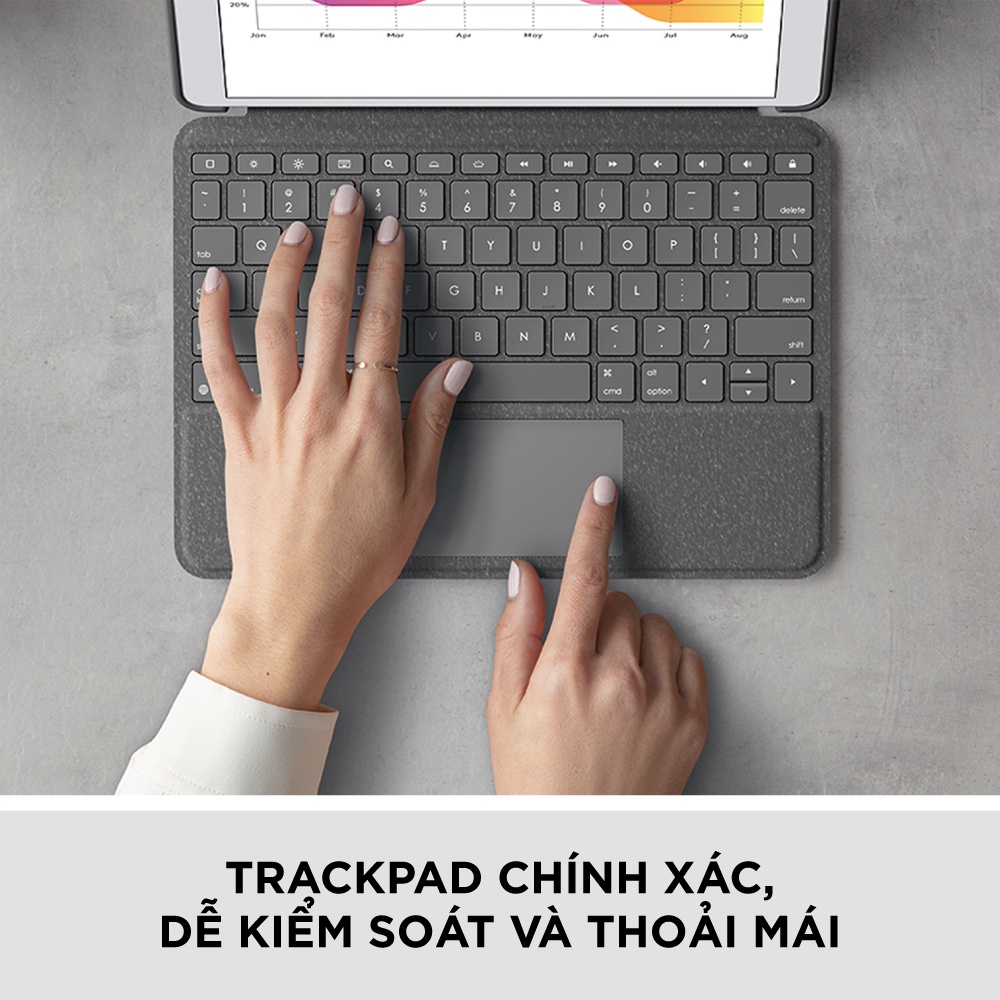 Bao da kèm bàn phím Logitech Combo Touch dành cho iPad Gen 7 và Gen 8