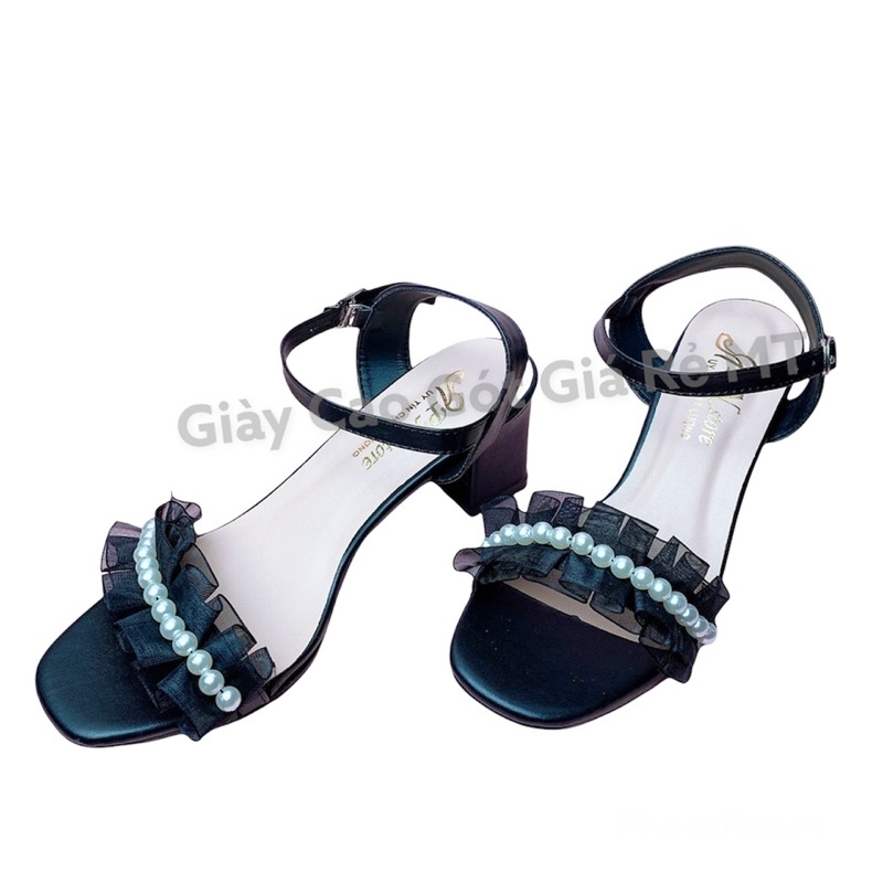 Giày Cao Gót Nữ 5p Là Quai Nhún Hở Gót MT