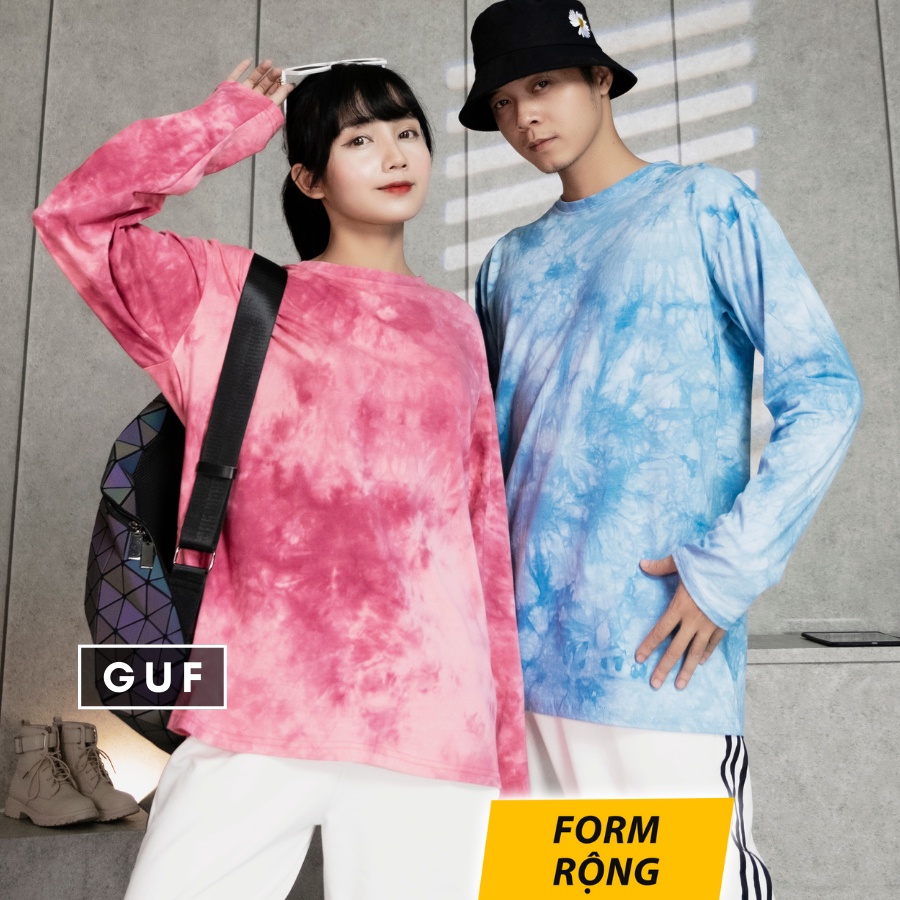 (GIAO NGẤU NHIÊN) Áo Thun Tay Dài Loang Màu Unisex