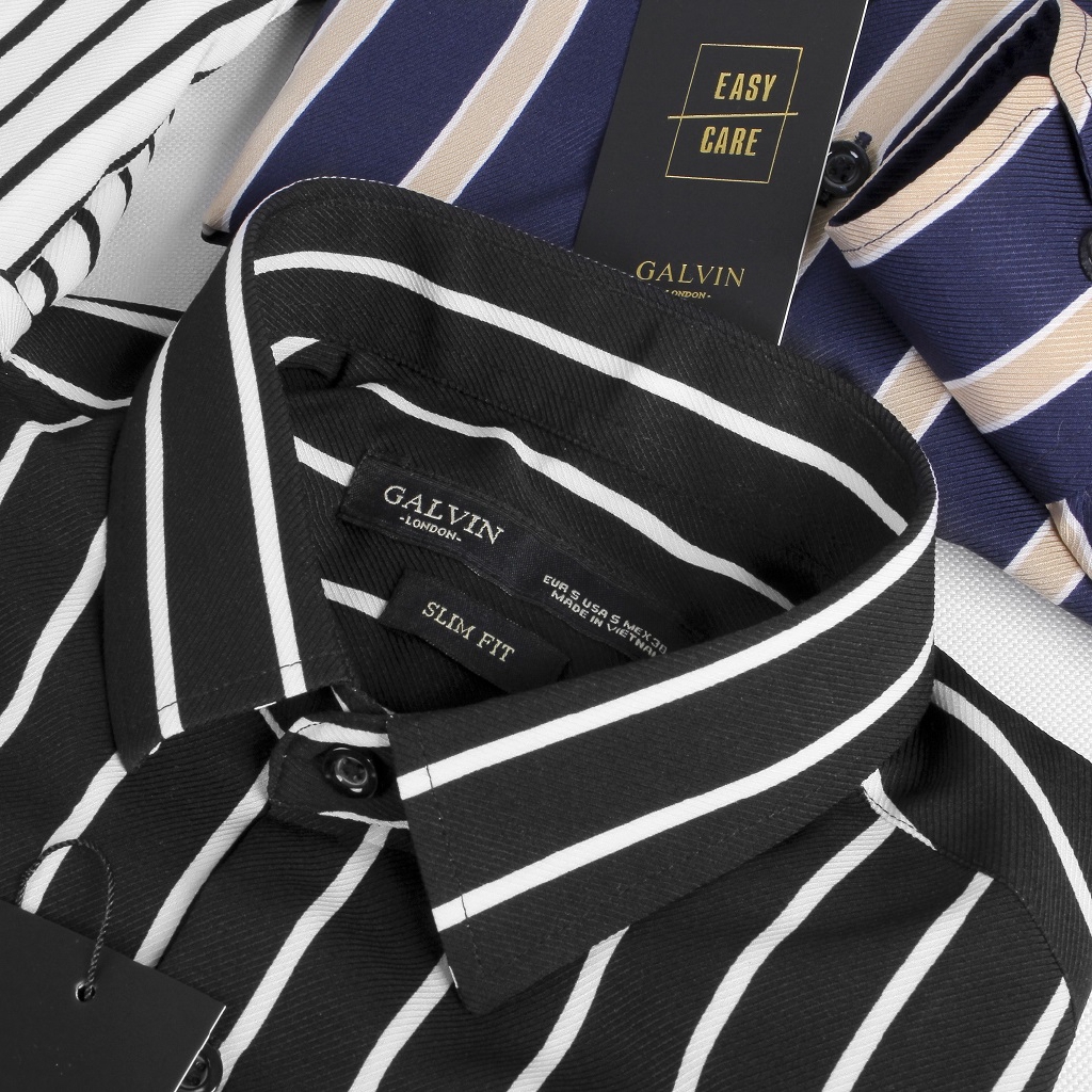 Sơ mi nam Galvin cotton kẻ dọc 6 màu , áo sơ mi công sở co giãn - Leo Vatino | BigBuy360 - bigbuy360.vn