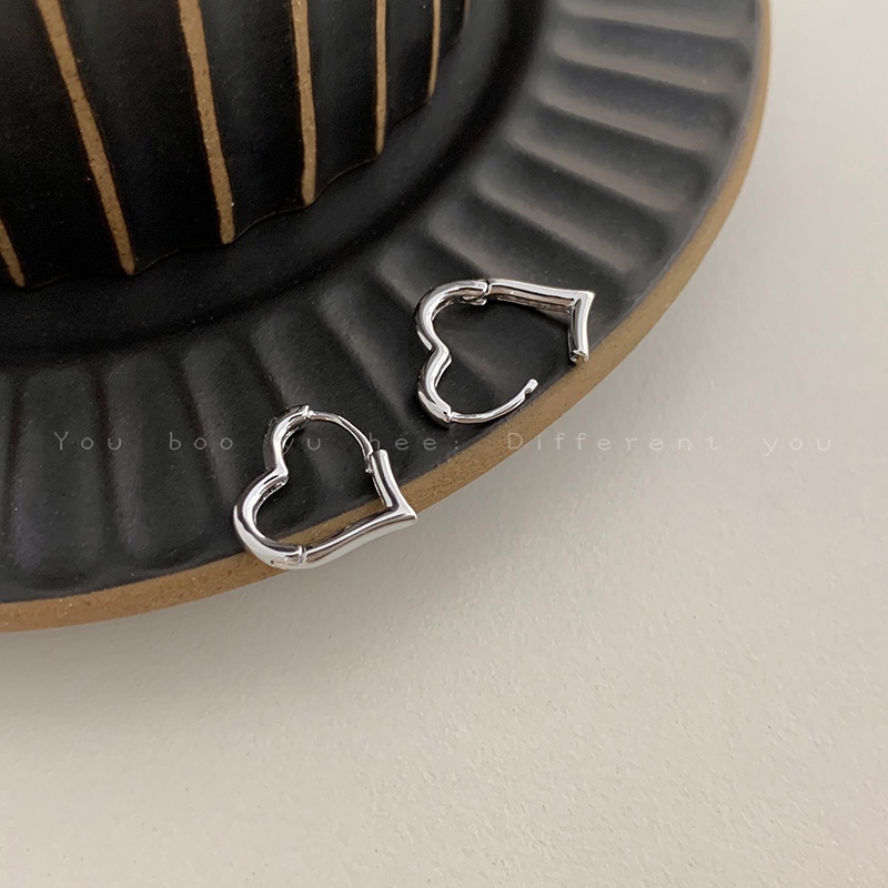 1 Cặp Bông Tai Hình Trái Tim Mạ Bạc S925 Chống Dị Ứng Thời Trang Dành Cho Nữ