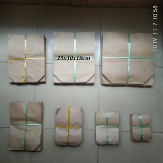 Combo 100 túi giấy kraft xi măng 25x30 cm dụng cụ gói hàng