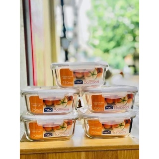 Hộp thủy tinh lock and lock dung tích 750ml hàng tặng từ sữa vinamilk dùng được trong lò vi sóng, máy rửa bát