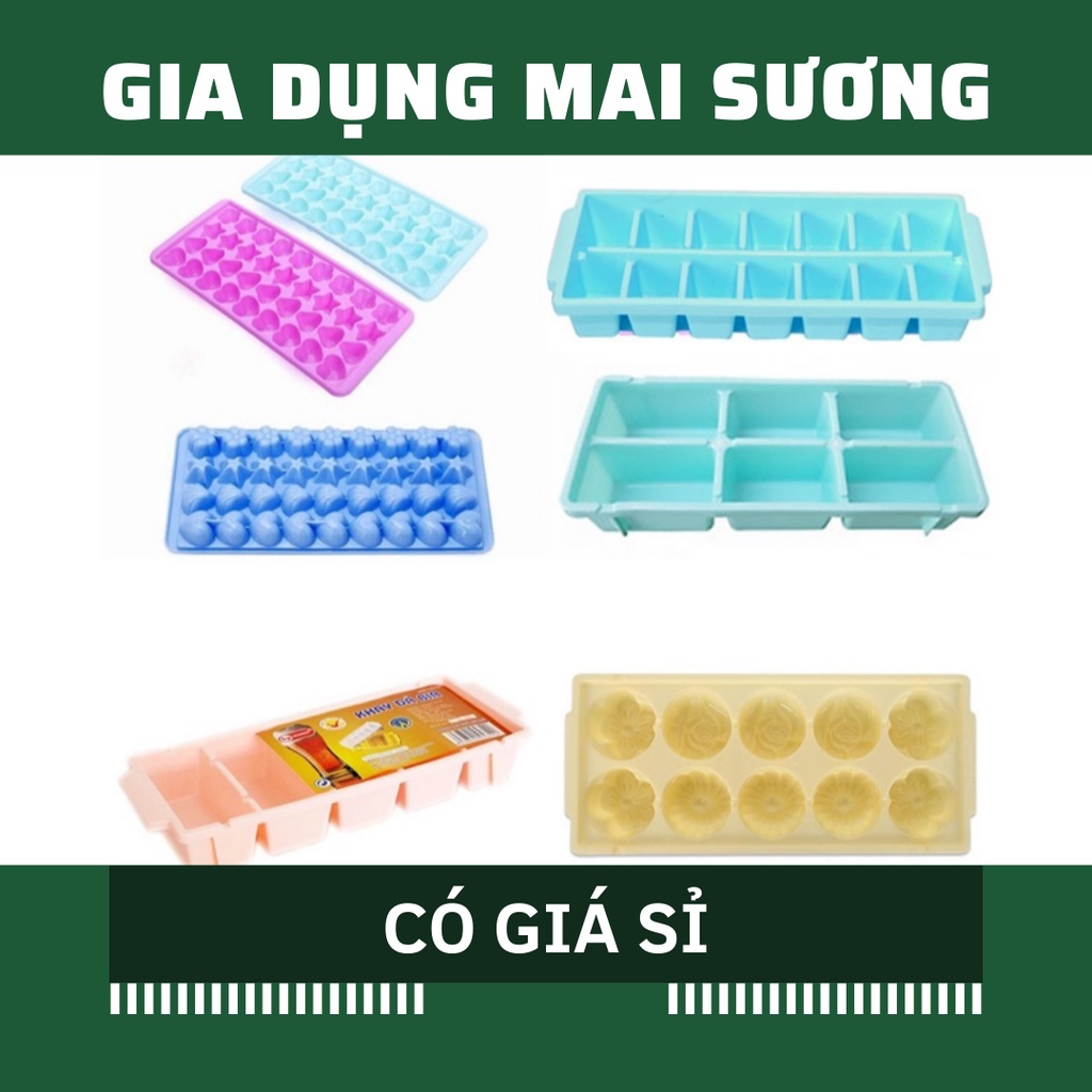 [Giá Sỉ] Khay Đá, Khuôn Làm Đá 5 6 10 14 36 Viên