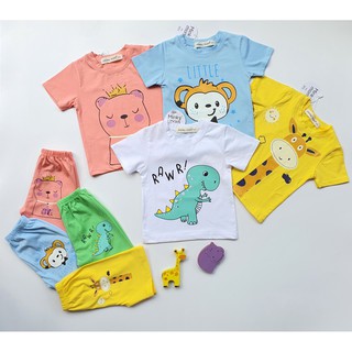 Bộ Minky Mom Cộc Tay 100% Cotton Hình Thú Dễ Thương Cho Bé QATE213 - NamKidShop