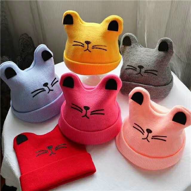 |FAMARAL2 giảm 10k cho đơn 50k|Mũ len mặt mèo cho bé từ 6m - 2 tuổi